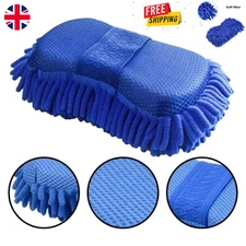 Microfiber Chenille Car Wash Sponge Auto Care Brush Pad Cleaning Tools Gloves UK