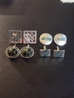 Vintage Taxco Mexico 925 Sterling Silver Sculptural Cufflinks Lot Modernist 56g
