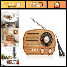 Portable Vintage Retro Bluetooth Speaker Radio - FM/AM/SW, Rechargeable, TF/USB