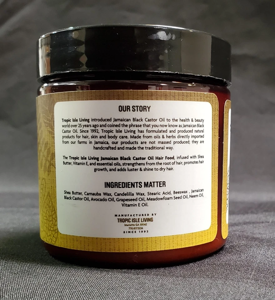 Tropic Isle Living Jamaicano Aceite de Ricino Negro Comida para el Cabello 4oz (Paquete de 2) Foto 3 de 3