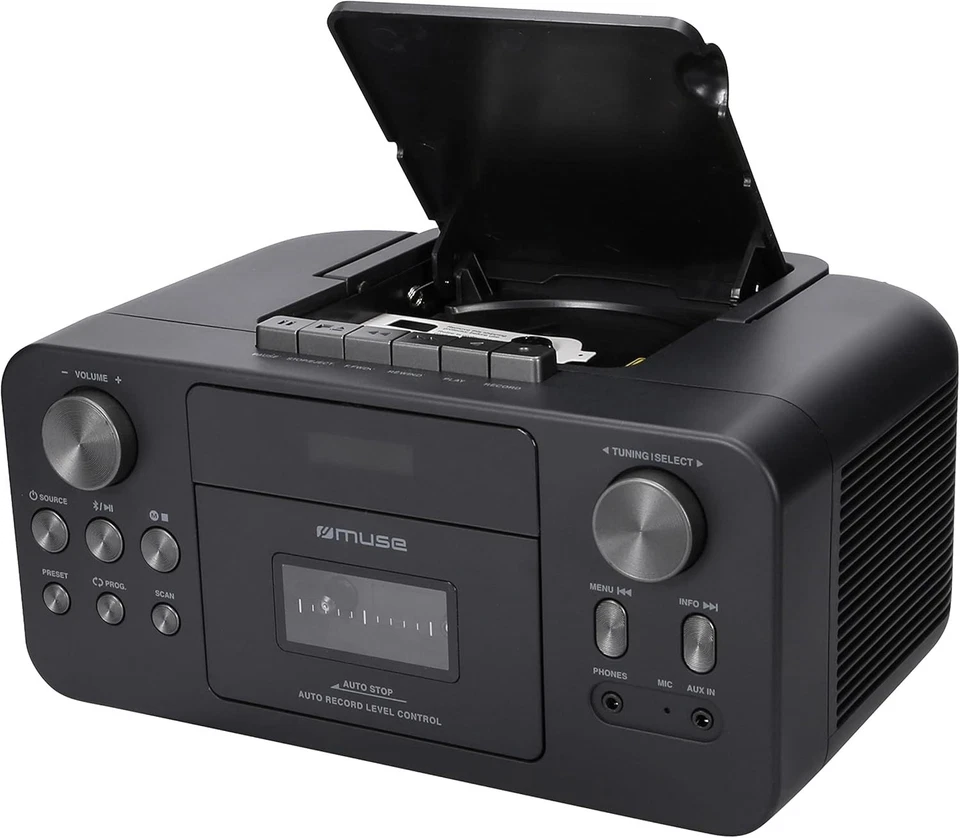 Muse Radio with Bluetooth, CD Player and Cassette, Portable (DAB+, FM, Headphone - image 4 of 4