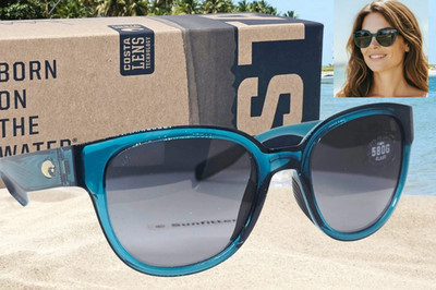 COSTA DEL MAR teal/gray gradient SALINA polarized 580G sunglasses NEW IN BOX!