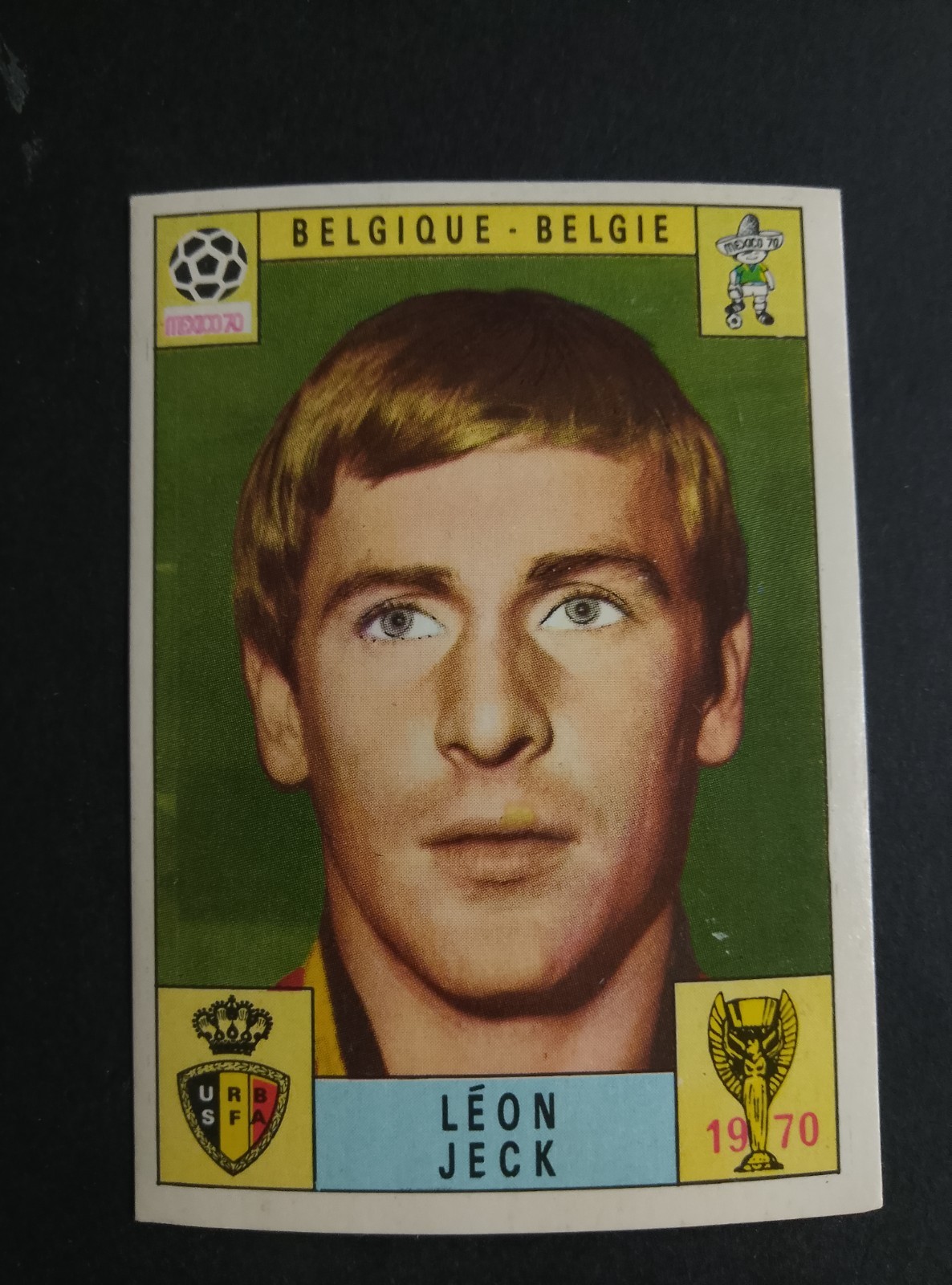 FIGURINA MEXICO 70 WORLD CUP PANINI BELGIQUE JECK RED BACK AS IN PICTURE