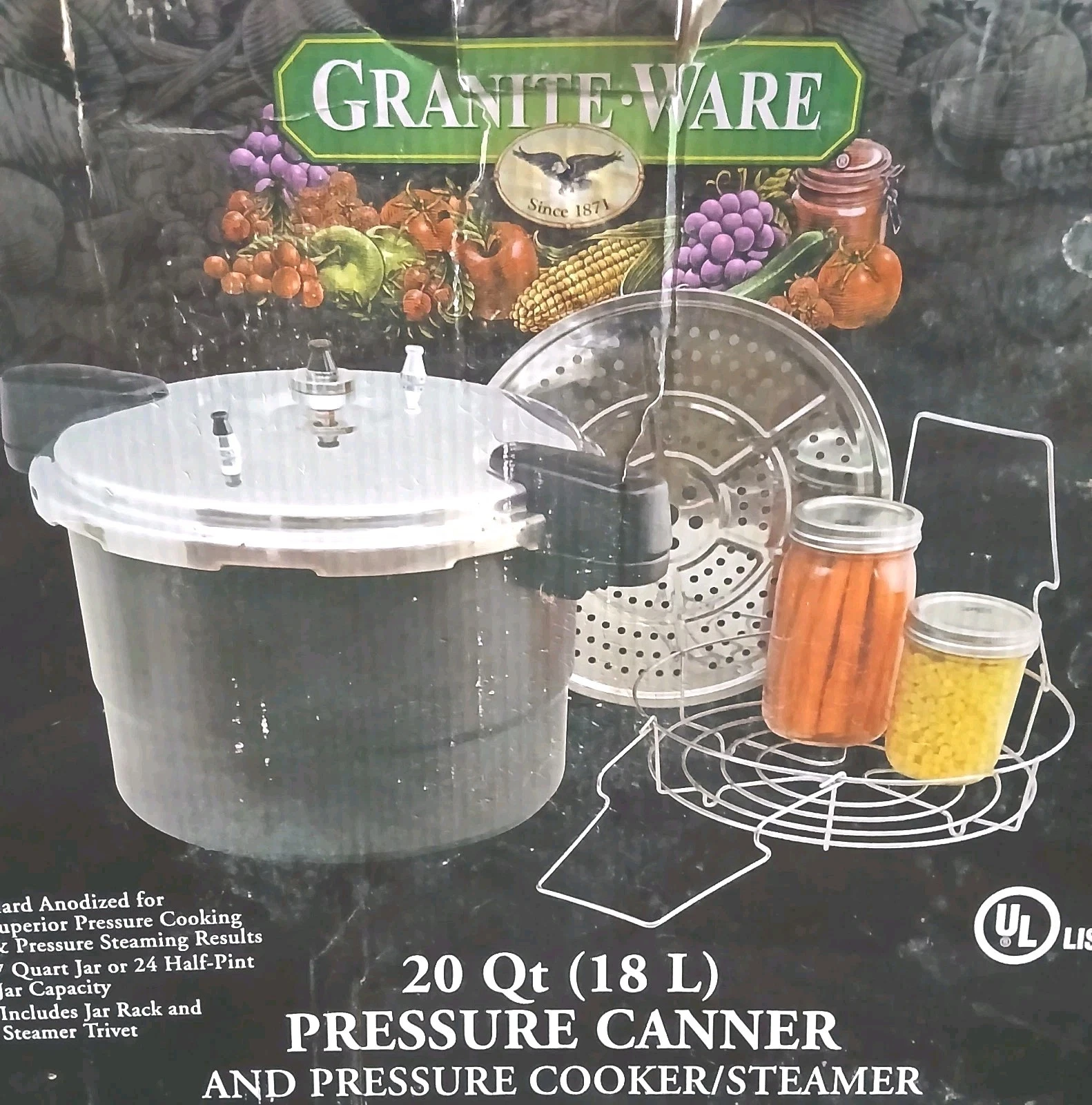Granite Ware 20qt Pressure Cooker Canner Steamer Complete With Box & Manual