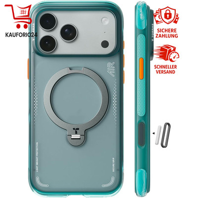 Handyhülle TORRAS Ostand Q3 für iPhone 17 Pro, 360° Schutz, Gletscher Blau
