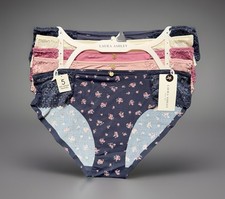 5 Pack LAURA ASHLEY No-Show Bikini Panties sz M Set Lot Bundle Tagless
