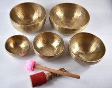 Singing Bowls Set of 5 - Matt - 6.3kg - Sound Therapy & Meditation Sound Massage
