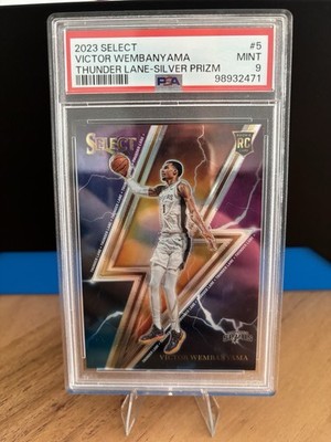 Panini 2023-24 Select Thunder Lane Victor Wembanyama #5 Silver Prizm RC PSA 9