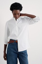 Image of Seasalt Women's Regular Hope Cottage Self-Stripe Blouse Salt