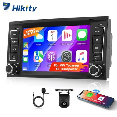 Android Auto Carplay Kam 4+64G SWC GPS Navi Für VW T5 Multivan V 2003-2016 FM BT
