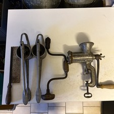   Antiquitäten  Spätzle-Kartoffelpresse  Fleischwolf Handsäge Handbohrer 