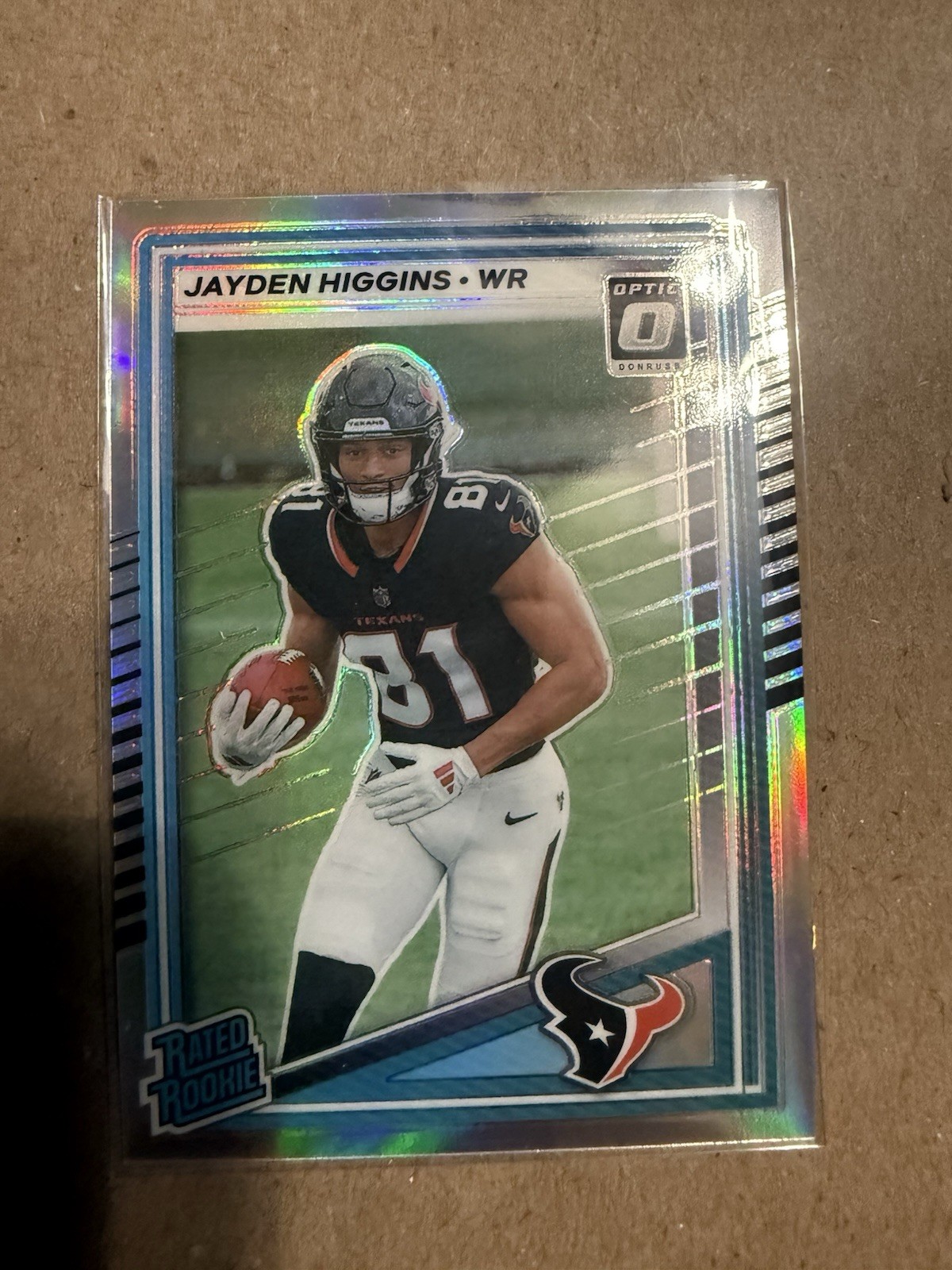 2025  Donruss - Rated Rookie Jayden Higgins #334 Optic Preview Holo Prizm (RC)