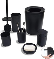 Bathroom Accessories Set, 6pcs Bathroom Accessory Set with Trash Can, Toilet Bru