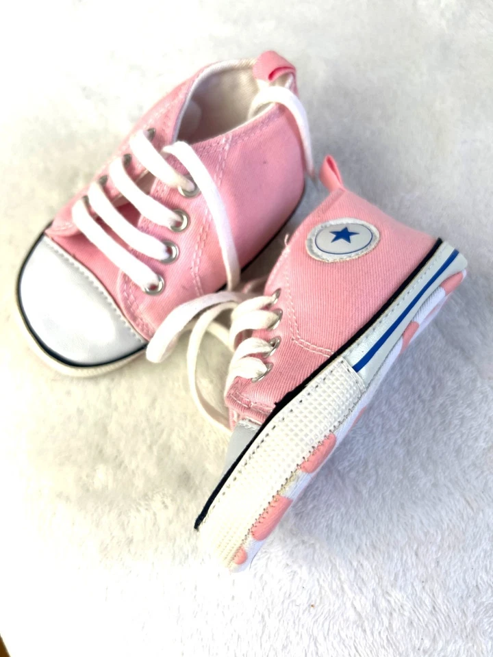 Converse First Star Rosa Bebé Cuna Bebés Niñas Bebés Zapatos Botines Talla 13 Foto 2 de 4
