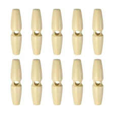 10pcs Wooden Toggle Buttons 60mm Single Hole Olive Sewing Button, Natural Color