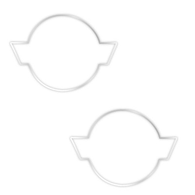 2pc Front Nose Hood and Gas Door Flags Emblem Trim Rings for 1991-96 C4 Corvette