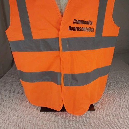 Orange Safety Vest w/ Reflective Strips XL Safety Gear High Visibility Costume image 5