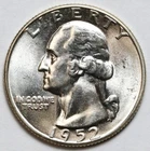 1952 25c Washington Silver Quarter UNC - RAW - Great Luster / Excellent Coin