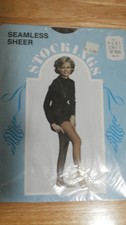 Vintage Seamless Sheer Flat Knit Stockings Off Black Size 11 100 Nylon
