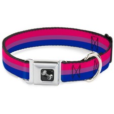 Dog Collar Bone Flag Bisexual Pink/Purple/Blue WIDE-Medium 16-23"