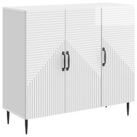 Sideboard Hochglanz Weiß 89X34,5X80 Cm Holzwerkstoff Wohnzimmer