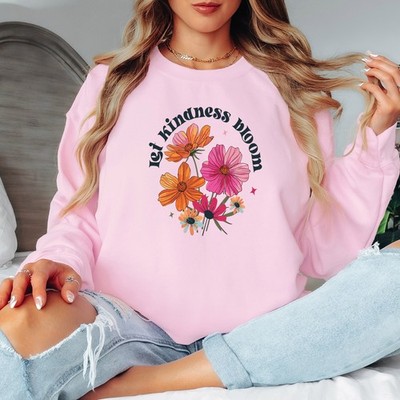 Let Kindness Bloom Floral Damen Sweatshirt Inspirierend Damen Pullover