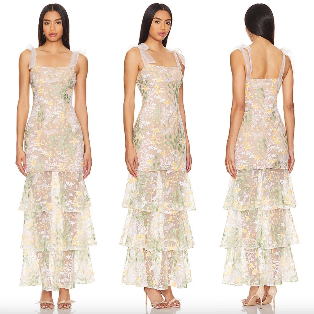 chinese dress ladies Arden Long Sleeve Gown - Multi Ombre - XXS