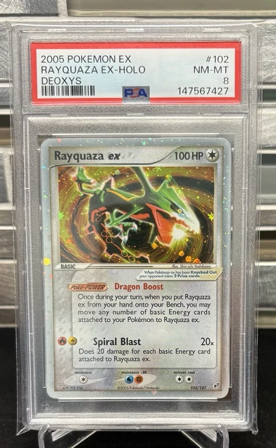 2005 POKEMON EX DEOXYS #102 RAYQUAZA EX-HOLO PSA 8 NM-MT