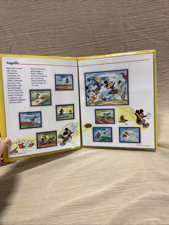 Walt Disney Stamp Folio Postal Society Anguilla Grenada Turks Caicos 1985 - Image 3 of 4