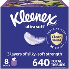 Ultra Soft Facial Tissues 8 Cube Boxes 80 Tissues per Box 3-Ply Packaging May...