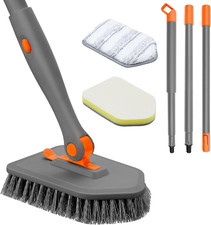 Shower Scrubber with Long Handle, 3 in 1 Tile Tub Scrubber Brush