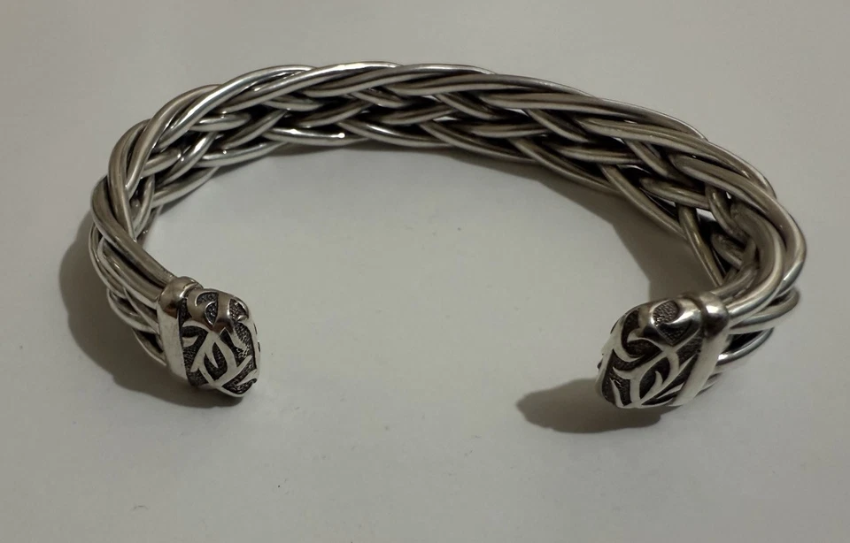 Scott Kay Heavy Woven Cuff Bracelet Sterling Silver Mens Large Excellent Conditi - Image 3 of 4