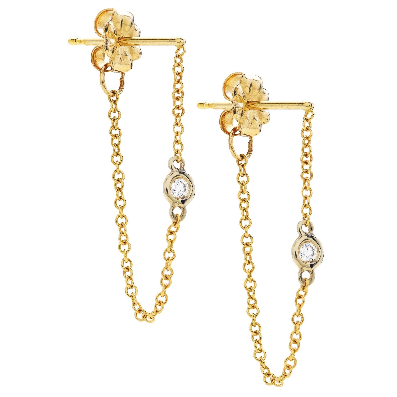 14K Gold 0.10 Ct. Lab-Created Diamond VS Clarity F-G Color Drop Earring