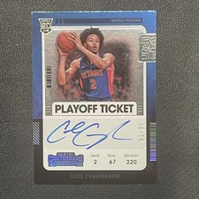 2021 Panini Contenders Cade Cunningham RC Playoff Ticket Variation Auto 91/99#AN