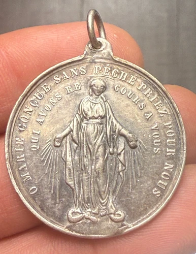 Silver Metal Religious Medal! 7.63 g