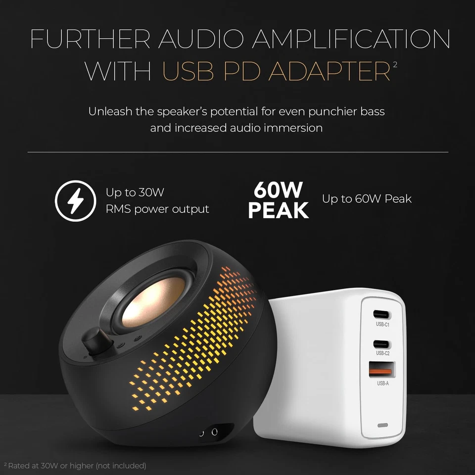 Pebble X Plus 2.1 USB-C Computer Speakers with Subwoofer and Customizable RGB... - Image 4 of 4
