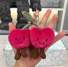 Jellycat Amuseables Cherries Bag Charm Key Chain Plush Cute Gift New with Tags