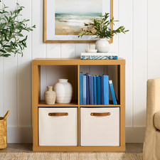 4 Cube Storage Organizer Bookcase, Home Office Bookshelf Shelves, Open Back NEW