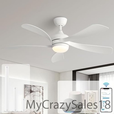 Sofucor 52'' Smart Ceiling Fan, Indoor/Outdoor Ceiling Fans w