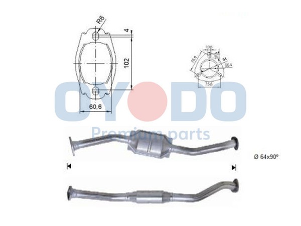 Oyodo Katalysator 20N0054-OYO FüR Fiat Ducato Bus JTD 4X4 Peugeot Boxer 244 Hdi-image