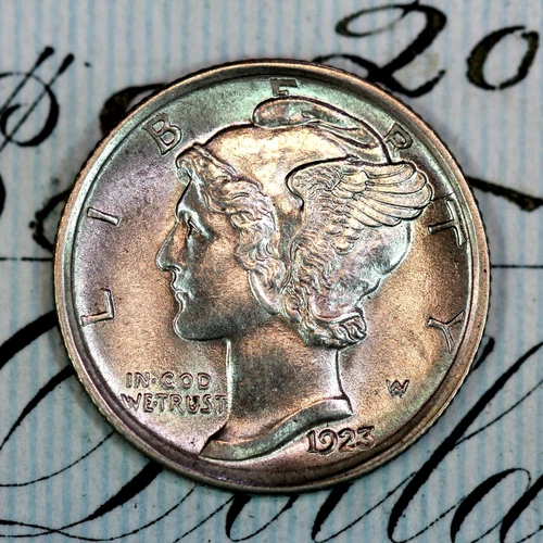 * 1923-P FSB * SUPERB+ GEM BU MS MERCURY SILVER DIME * FROM ORIGINAL COLLECTION