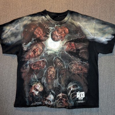 The Walking Dead T-Shirt Mens 2XL Zombie All Over Print AMC TV Show Promo
