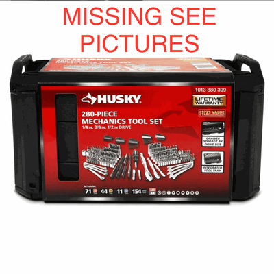 #ad Husky Mechanics Tool Set 280 Piece MISSING SEE PICTURES $94.95