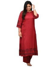 GoSriKi Women's Rayon Viscose Straight Printed Kurta with Pant