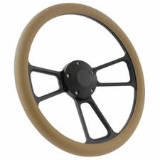 Kit adaptador y volante vinilo negro Billet & Tan Mustang 1984-1991