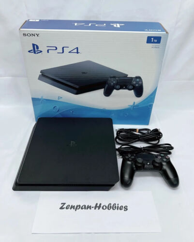 Sony Playstation 4 PS4 Slim 1TB Black Color Game Console Full Box Region Free FS - Picture 1 of 4