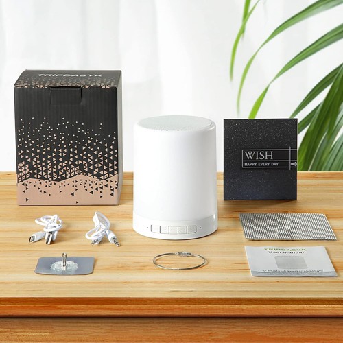 Night Light Bluetooth Speaker, Touch Bedside Lamp with Wireless Bluetooth Speake - Picture 6 of 9
