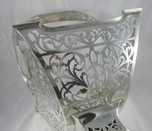 Antique Reed&Barton Sterling Silver Pierced Handled Centerpiece Basket Heavy Big - Picture 8 of 12