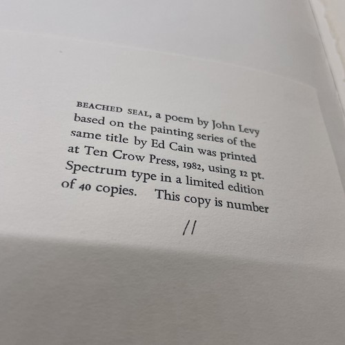 EDWARD CAIN - Beached Seal - 1982 Art Poetry Limited Edition - Bild 3 von 7