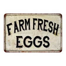 Farm Fresh Eggs Sign Vintage Look Chic Farmhouse Chicken Coop Decor 108120020091